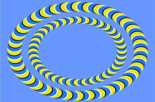 Les cercles jaune et bleu